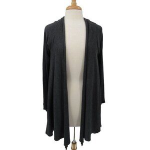 Metric Womens Knit Cardigan Sweater Sz S Woool Blend Gray Open Front Long Sleeve